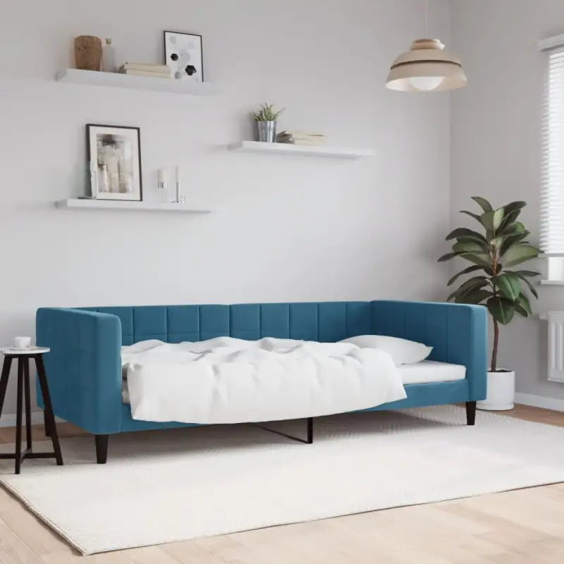 Moderne slaapbank met onderschuifbed voor praktische woon- en slaapkamer - Blauw / 90 x 200 cm / zonder matras - Bedden