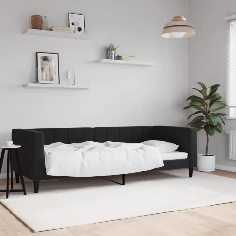 Moderne slaapbank met onderschuifbed voor praktische woon- en slaapkamer - Zwart / 80 x 200 cm / zonder matras - Bedden