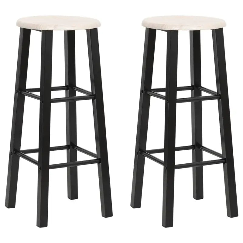 Moderne stalen barkrukken set van 2 voor eetkamer en bar - Zwart en hout / 2 - Barkrukken