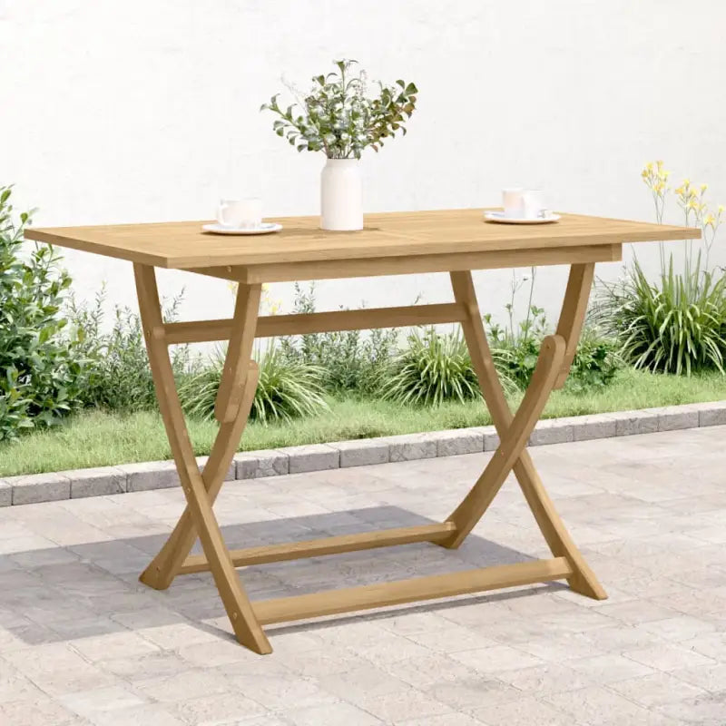 Moderne tuin eettafel van massief acaciahout voor een luxe sfeer - Lichtbruin / 120 x 70 x 75 cm / 1 - Tuintafels