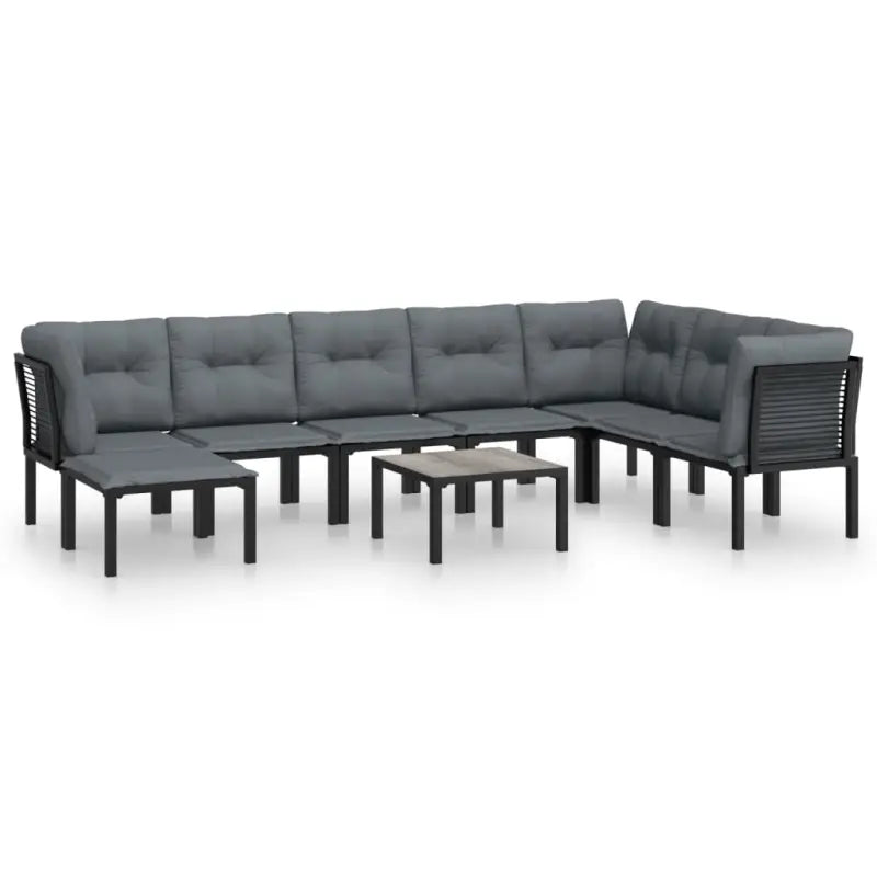 Moderne tuinset met gepoedercoat staal en weerbestendig PE-rattan - Tuinsets