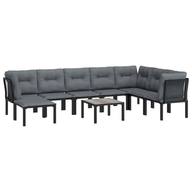 Moderne tuinset met gepoedercoat staal en weerbestendig PE-rattan - Tuinsets