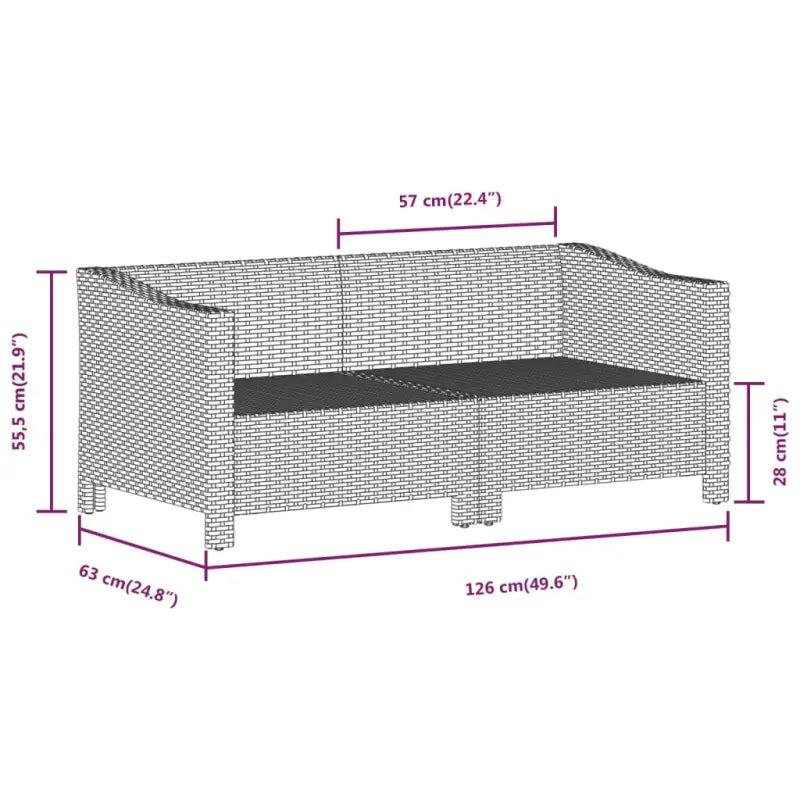 Moderne tuinset met poly rattan en comfortabele armleuning links - Tuinsets