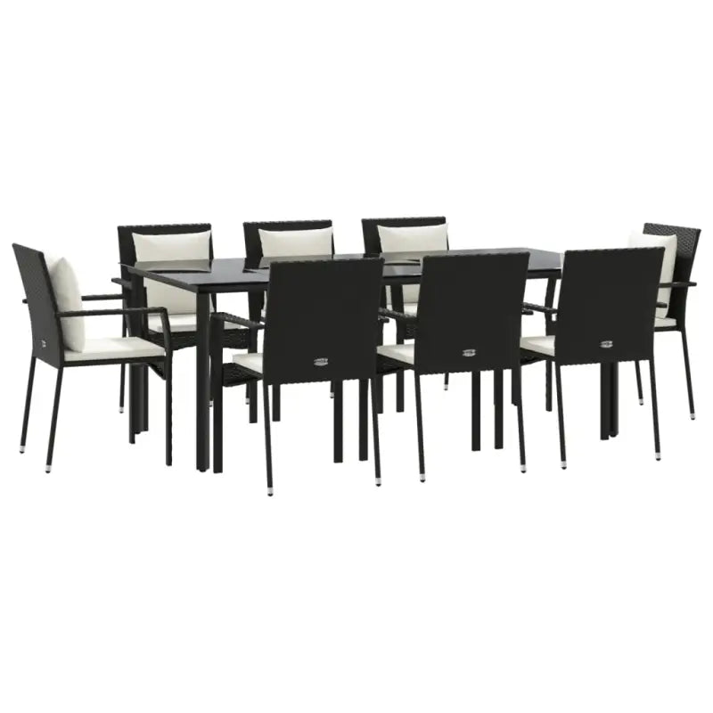 Moderne tuinset met poly rattan en gepoedercoat staal eenvoudig schoon - Tuinsets