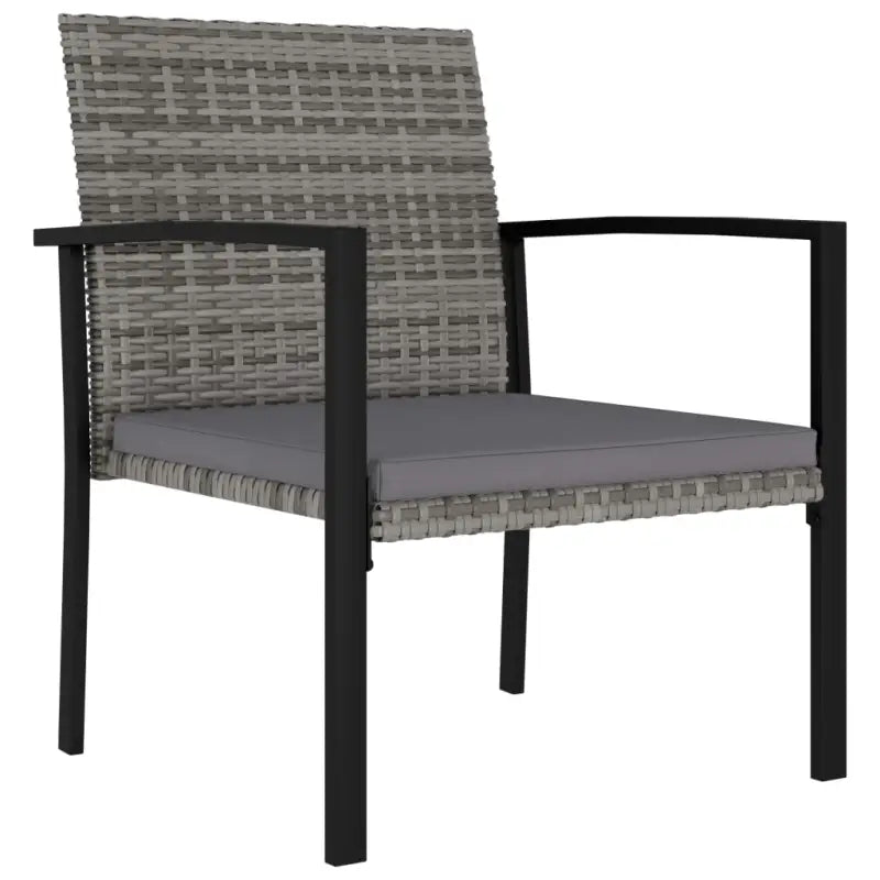 Moderne tuinset met poly rattan en gepoedercoat staal - Grijs - Tuinsets