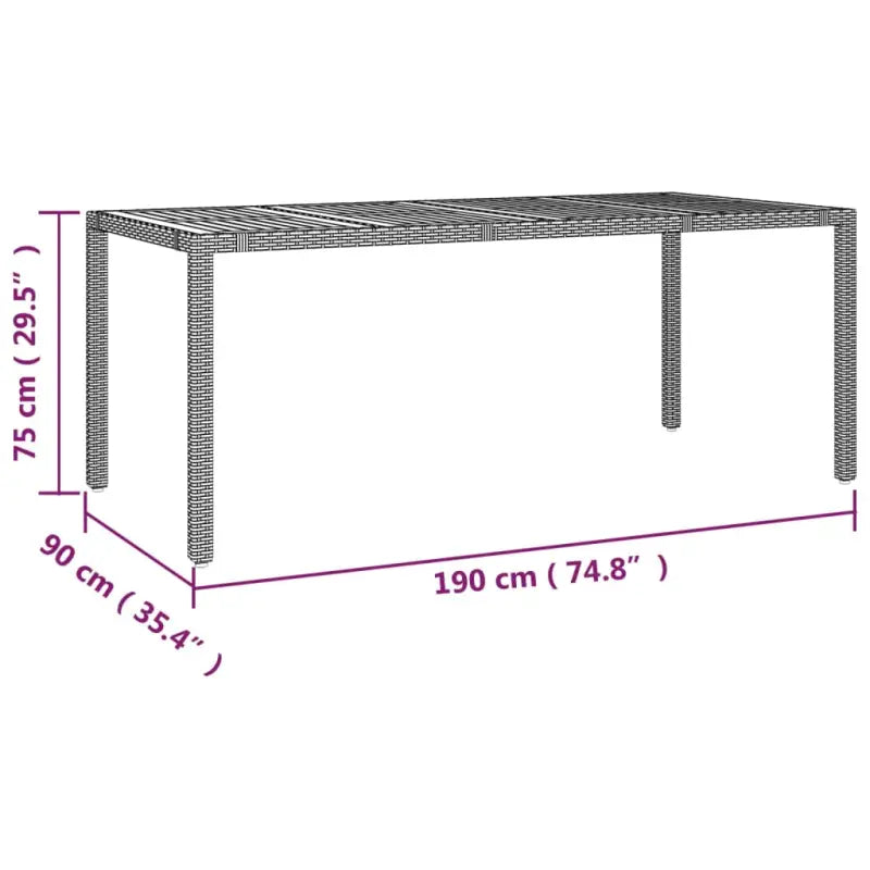 Moderne tuinset met poly rattan en massief acaciahout - Tuinsets
