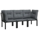 Moderne tuinset met poly rattan en zwart materiaal - Tuinsets