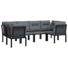 Moderne tuinset met poly rattan en zwart materiaal voor comfortabele ontspanning - Tuinsets