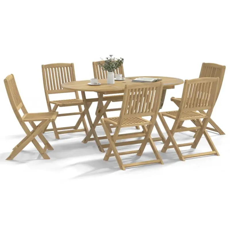 Moderne tuinstoelen van massief acaciahout voor buitengebruik - Lichtbruin / 6 / Zonder armleuning - Tuinstoelen