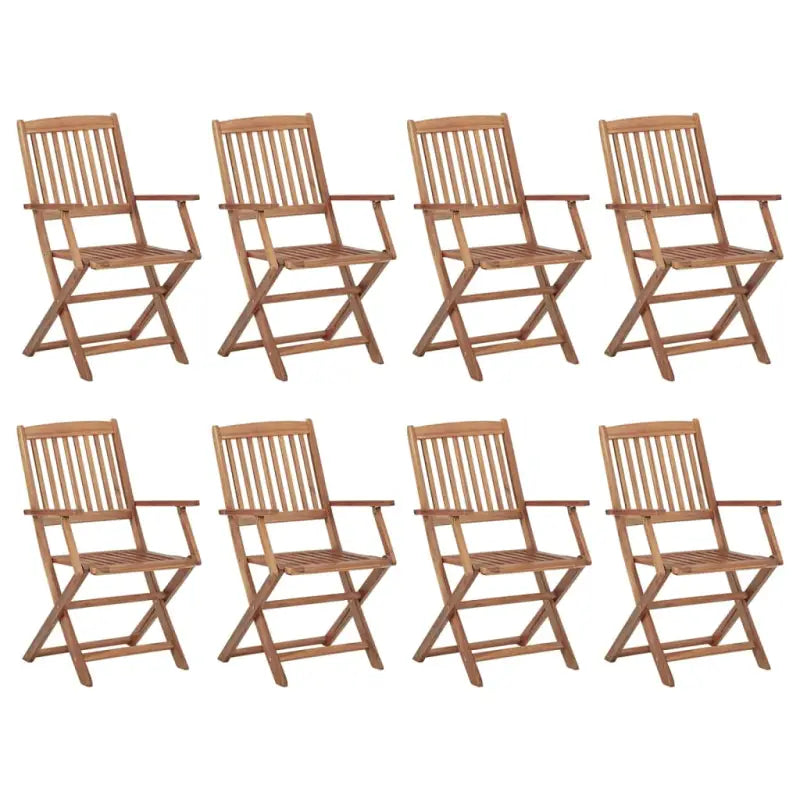 Moderne tuinstoelen van massief acaciahout voor buitengebruik - Bruin / 8 / Met armleuning - Tuinstoelen