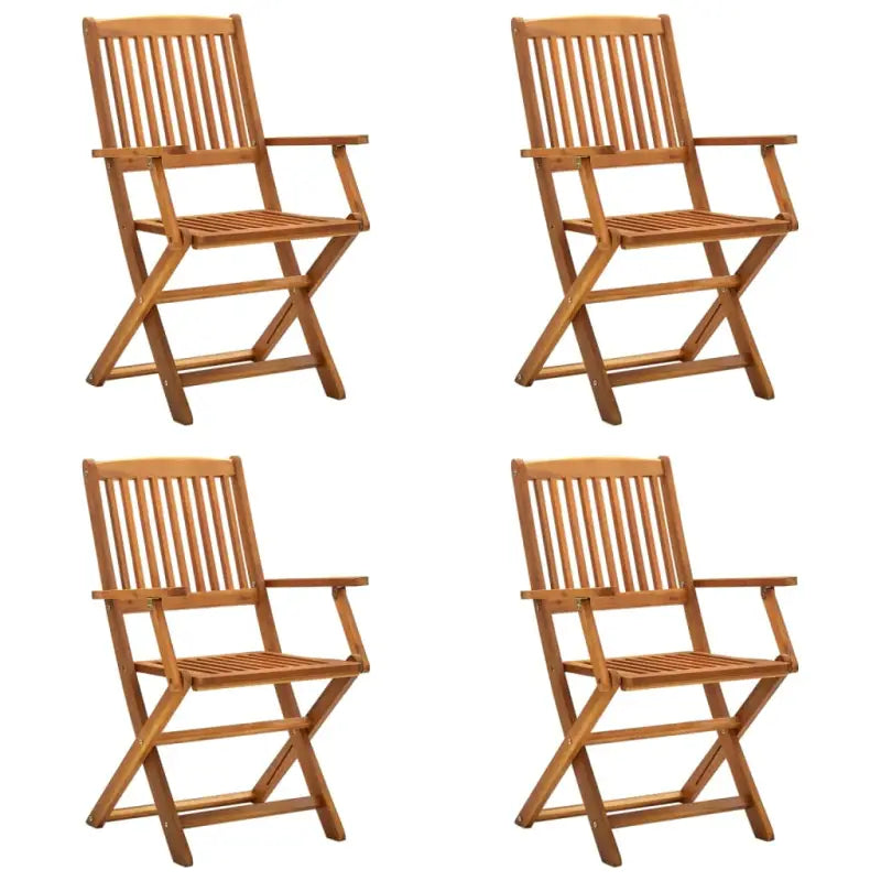 Moderne tuinstoelen van massief acaciahout voor buitengebruik - Bruin / 4 / Met armleuning - Tuinstoelen