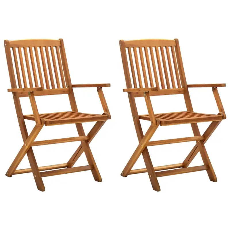 Moderne tuinstoelen van massief acaciahout voor buitengebruik - Bruin / 2 / Met armleuning - Tuinstoelen