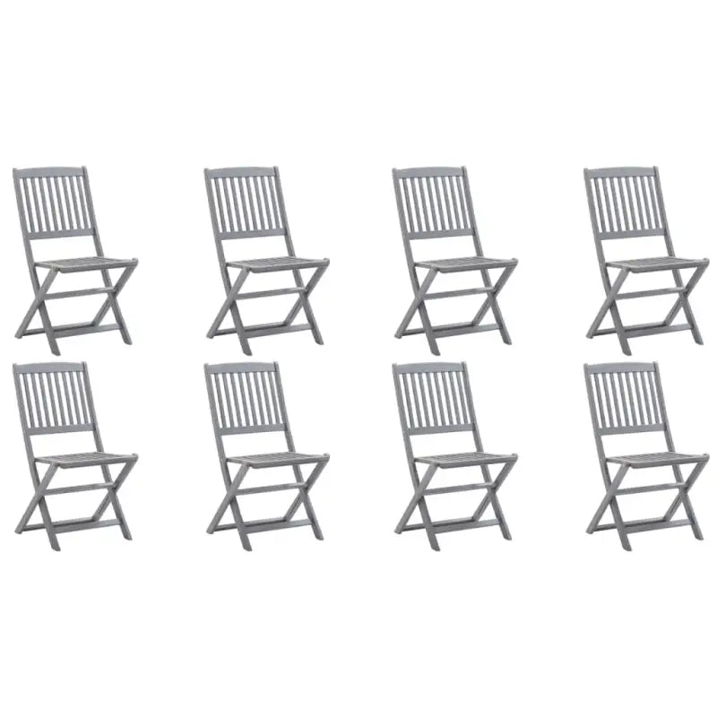 Moderne tuinstoelen van massief acaciahout voor buitengebruik - Grijs / 8 / Zonder armleuning - Tuinstoelen