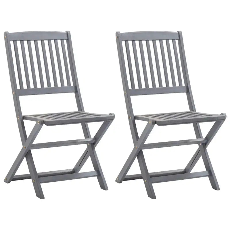 Moderne tuinstoelen van massief acaciahout voor buitengebruik - Grijs / 2 / Zonder armleuning - Tuinstoelen