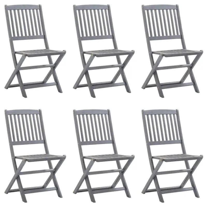 Moderne tuinstoelen van massief acaciahout voor buitengebruik - Grijs / 6 / Zonder armleuning - Tuinstoelen