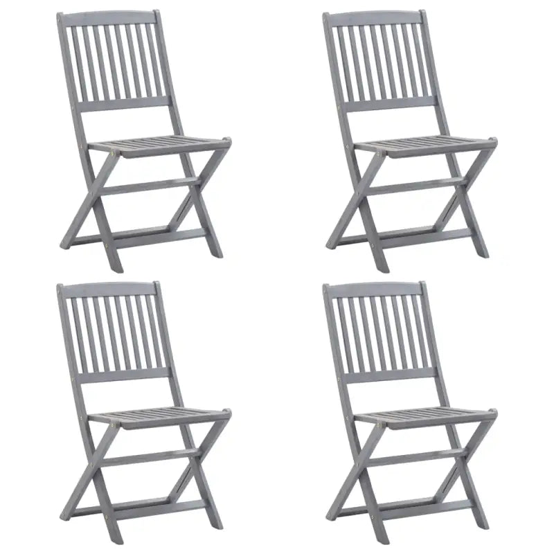 Moderne tuinstoelen van massief acaciahout voor buitengebruik - Grijs / 4 / Zonder armleuning - Tuinstoelen