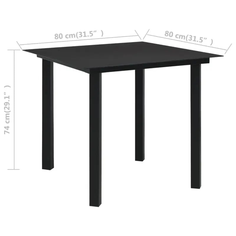 Moderne Tuintafel met Stalen Frame voor Tuin en Eetkamer - 80 x 80 x 74 cm / 1 - Tuintafels