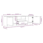Moderne Tv-meubel in bewerkt hout met stevig blad en grijs sonoma afwerking - Tv-meubels