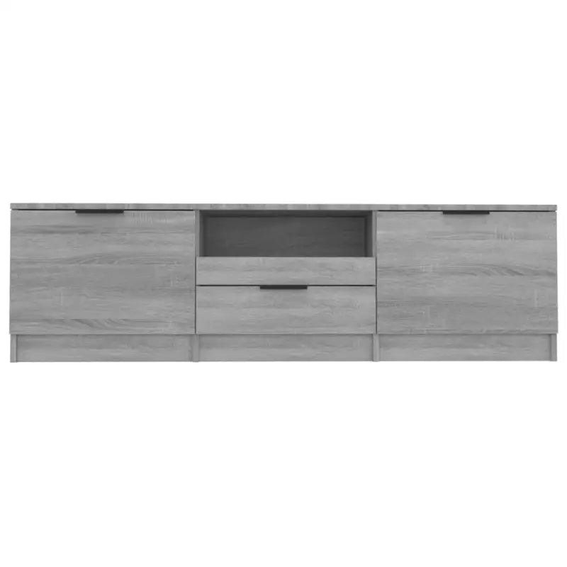 Moderne Tv-meubel in bewerkt hout met stevig blad en grijs sonoma afwerking - Tv-meubels