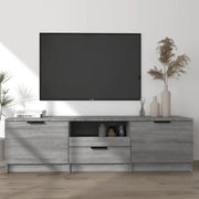 Moderne Tv-meubel in bewerkt hout met stevig blad en grijs sonoma afwerking - Tv-meubels