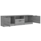 Moderne Tv-meubel in bewerkt hout met stevig blad en grijs sonoma afwerking - Tv-meubels