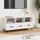 Moderne TV-meubel van bewerkt hout in hoogglans wit - Wit / 1 - Tv-meubels