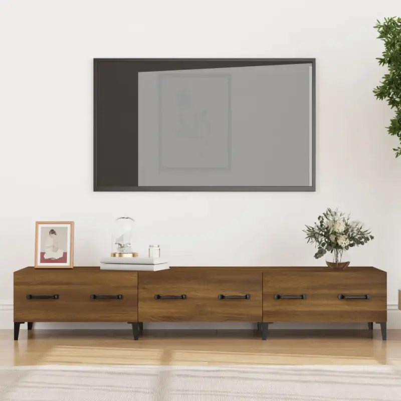 Moderne tv-meubel van bewerkt hout voor in je woonkamer - bruin eikenkleur / 1 - Tv-meubels