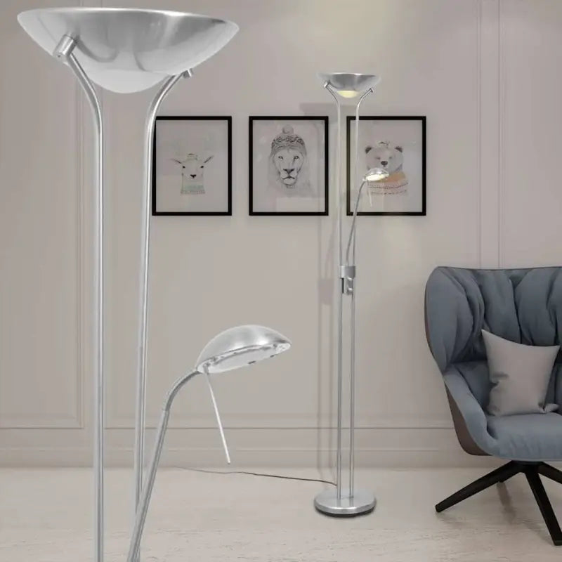 Moderne vloerlamp met dimbare LED-verlichting en elegant design - Zilver / 1 - Lampen