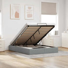Moderne voetenbank met opbergruimte en ademend vermogen voor boxspring nodig - Lichtgrijs / 140 x 190 cm - Bedden &