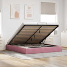 Moderne voetenbankje met opbergfunctie en geschikt voor boxspring nodig - Roze / 180 x 200 cm - Bedden & bedframes