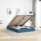 Moderne voetenbankje met opbergfunctie en geschikt voor boxspring nodig - Donkerblauw / 140 x 200 cm - Bedden &