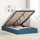 Moderne voetenbankje met opbergfunctie en geschikt voor boxspring nodig - Donkerblauw / 120 x 190 cm - Bedden &