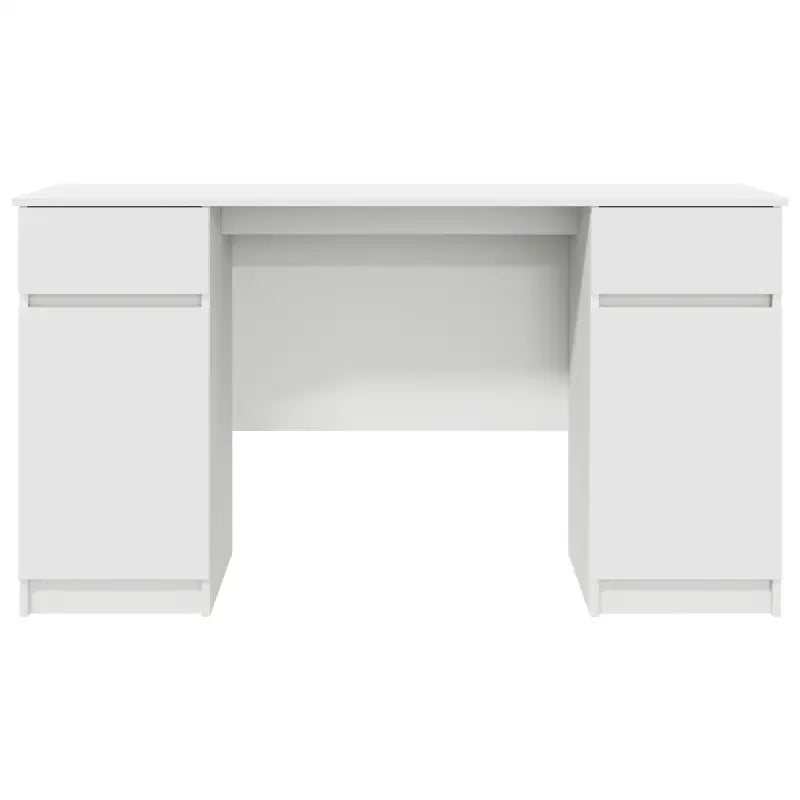 Moderne witte studiebureau van bewerkt hout voor een productieve werkplek - Bureaus