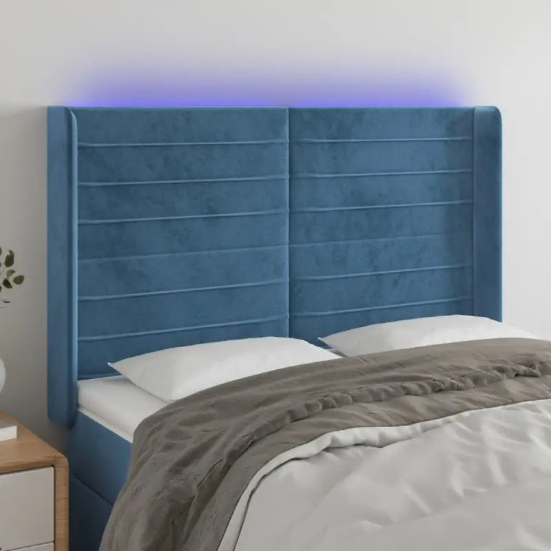 Moderno LED Hoofdbord en Voetbord voor Elke Slaapkamer - Donkerblauw / 147 x 16 x 118/128 cm / 1 - Hoofdborden