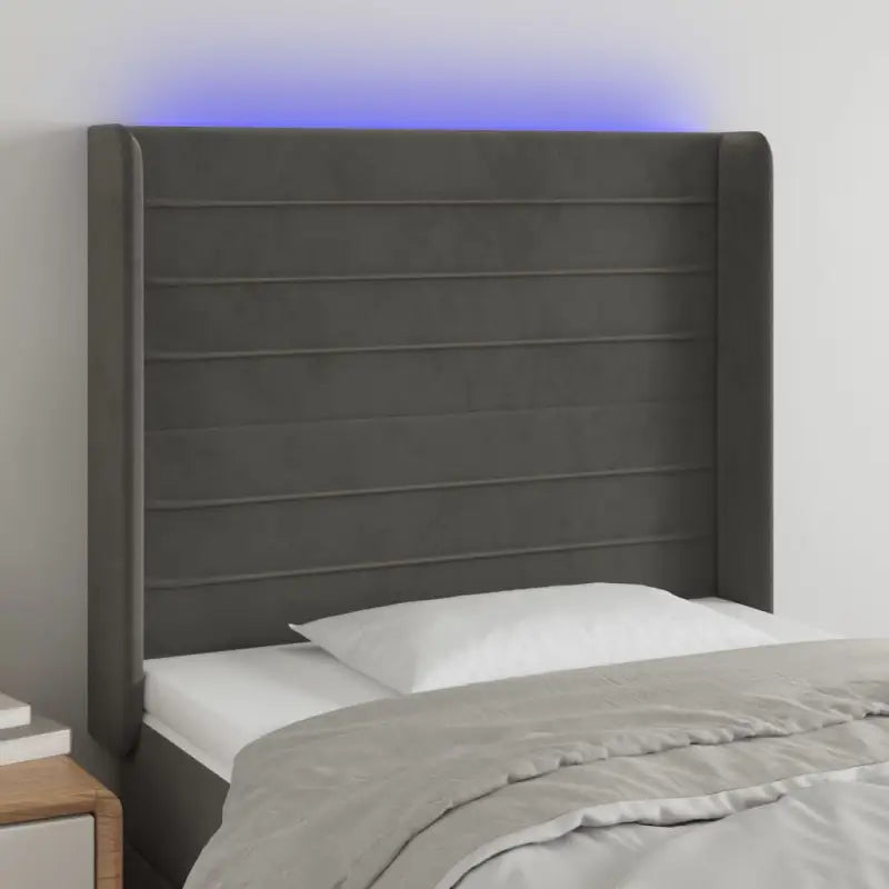 Moderno LED Hoofdbord en Voetbord voor Elke Slaapkamer - Donkergrijs / 103 x 16 x 118/128 cm / 1 - Hoofdborden