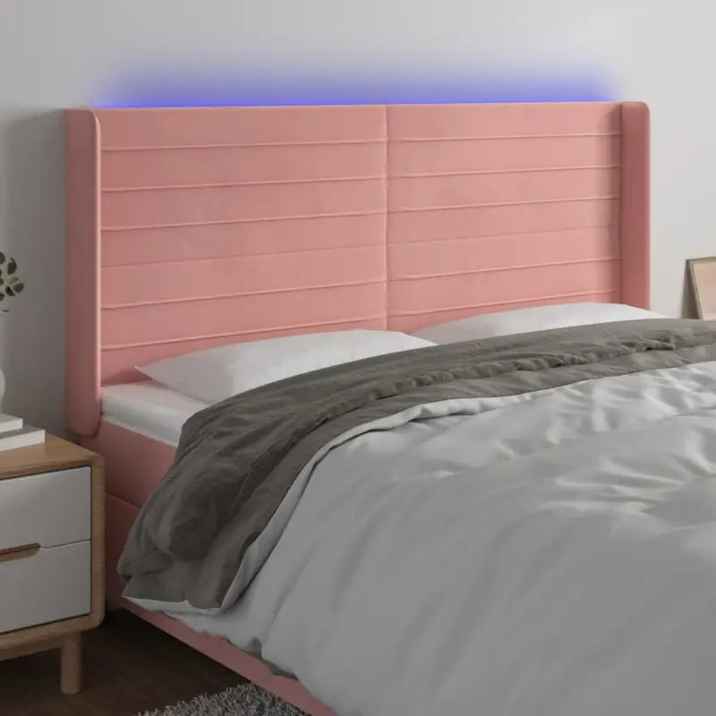 Moderno LED Hoofdbord en Voetbord voor Elke Slaapkamer - Roze / 203 x 16 x 118/128 cm / 1 - Hoofdborden en voetborden
