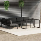 Modulair design tuinset van aluminium voor stijl en comfort - 2x hoek + 3x midden + Tafel - Tuinsets