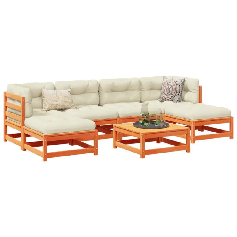 Modulair loungeset van massief grenenhout voor een comfortabele zitervaring - Tuinsets