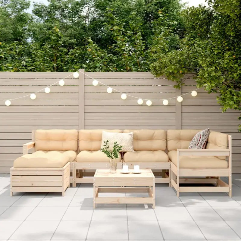 Modulair loungeset van massief grenenhout voor in de tuin - Tuinsets