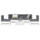 Modulair ontwerp houten loungeset met comfortabele afmetingen zitting - Wit - Tuinsets