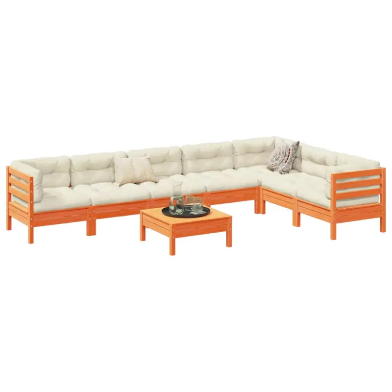 Modulair tuinset van massief grenenhout voor een comfortabele zitervaring - Tuinsets
