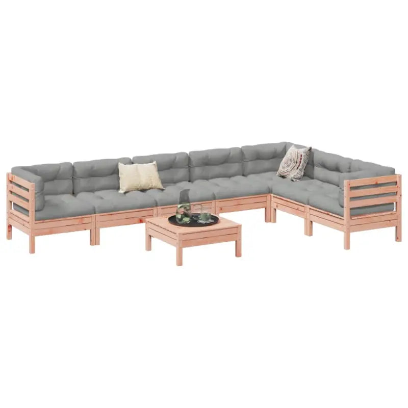 Modulair tuinset van massief grenenhout voor een comfortabele zitervaring - Natuurlijk douglashout - Tuinsets