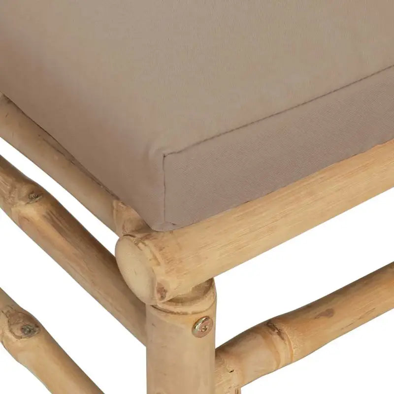 Modulaire bamboe tuinbank met comfortabele afmetingen en rugkussen - Modulaire tuinbanken