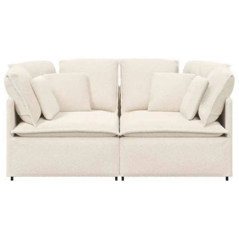 Modulaire bank in gekrulde wolachtige stof voor een luxe zithoek - Banken