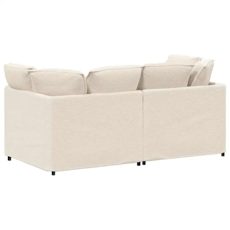 Modulaire bank in gekrulde wolachtige stof voor een luxe zithoek - Banken