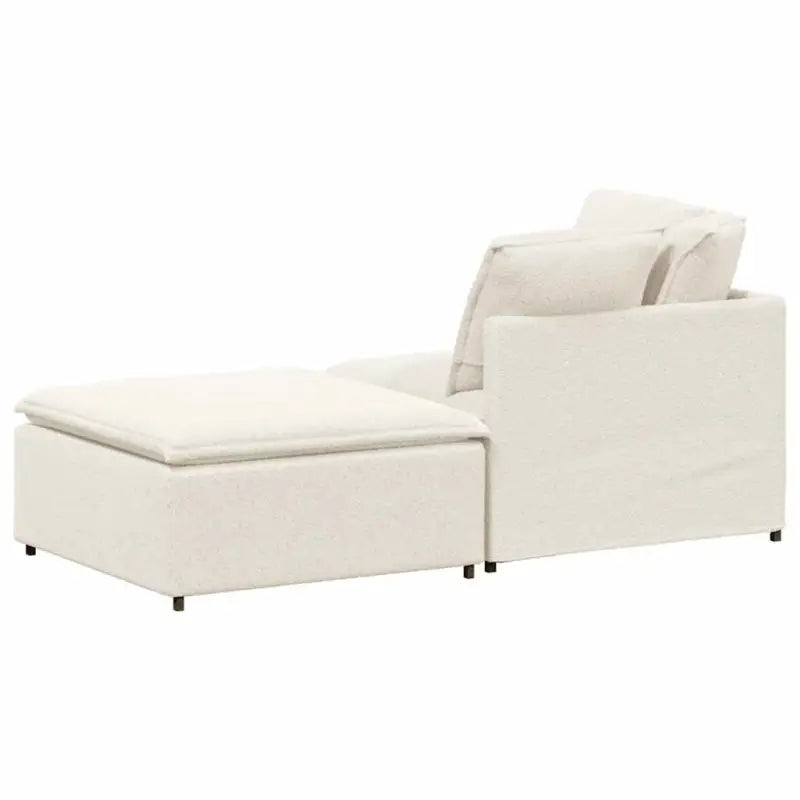 Modulaire Bank in Gekrulde Wolachtige Stof voor Elegante Zitruimtes - Bankelementen