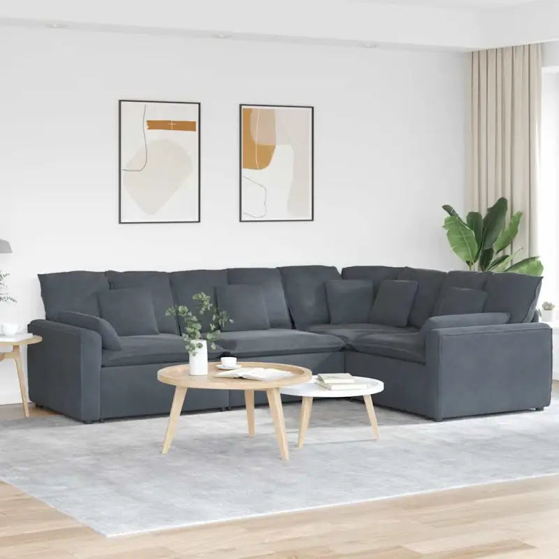 Modulaire bank met elegante design en afmetingen zitting voor elke woonkamer - Donkergrijs - Bankelementen
