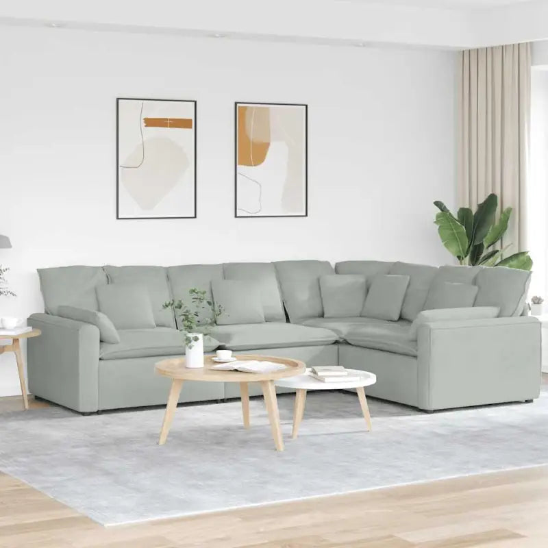Modulaire bank met elegante design en afmetingen zitting voor elke woonkamer - Lichtgrijs - Bankelementen