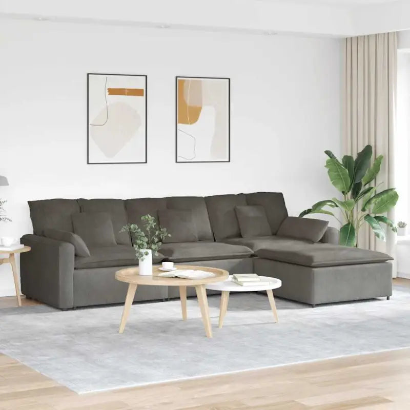 Modulaire bank met elegante design en totale afmetingen voor elke leefruimte - Lichtgrijs - Bankelementen