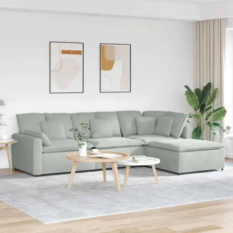 Modulaire bank met elegante design en verstelbare totale afmetingen - Lichtgrijs - Bankelementen